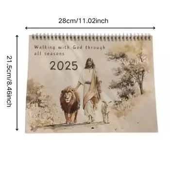Календарь 2025 года, ежемесячный библейский календарь, настенный календарь вдохновения 2025 года S