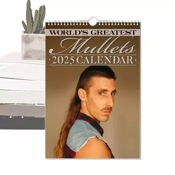 Календарь на 2025 год Ежемесячный планировщик 2025 Mullets Парикмахерский календарь Смешные лучшие в мире Mullets Календарь Журнал Календари