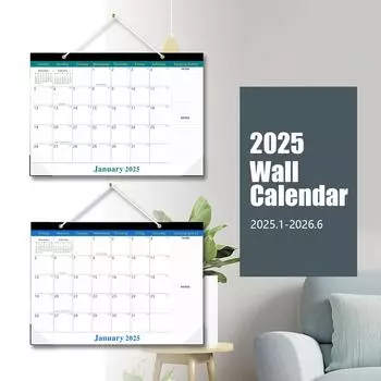 Календарь Январь 2025-Июнь 2026, Цветной календарь 18 месяцев