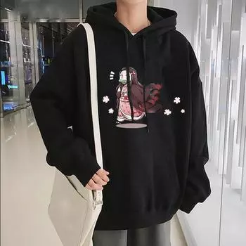 Kamado Nezuko Demon Slayer Kawaii толстовки с капюшоном для женщин аниме принт зимний пуловер большого размера Harajuku уличная мужская толстовки