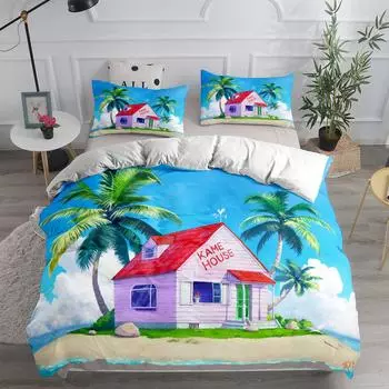 Kame House My Home Duvet Cover Set King Queen Double Full Twin Single Size Bed Linen Set EU single(135x200cm)