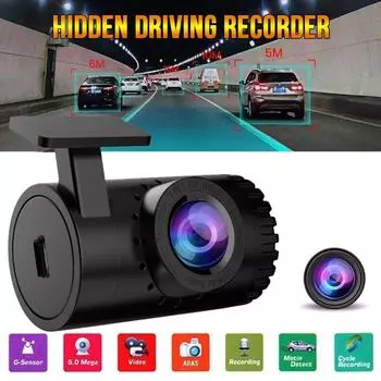 Камера Android HD 1080P ADAS Auto DVR USB без экрана Объектив 170° Широкоугольный рекордер для вождения L6 чёрный