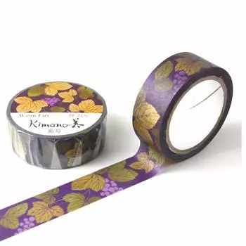 kamiiso kimono washi masking tape 15mm foil stamp japan grape scrapbook diy art craft