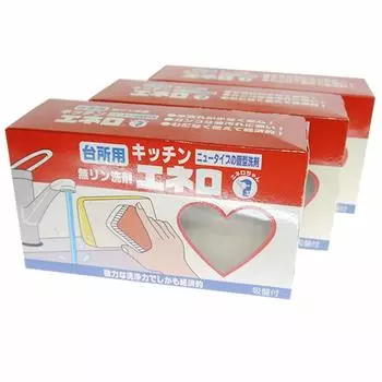 KAMINAGA Enero Kitchen Solid Dishwashing Kitchen Set of Oil Plastic Lunch Kitchen Detergent Detergent, Detergent, Enero, 3, Stain, Container, Box, белый