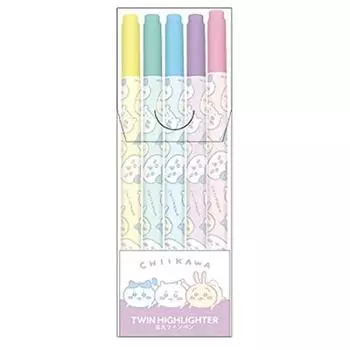 Kamio Japan Chiikawa Fluorescent Twin Pen Set (5 Colors) [007702]