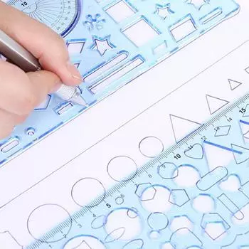 Канцелярские товары Математическая геометрия Линейка волнистых линий Линейки шаблонов Чертежные принадлежности Линейка для рисования