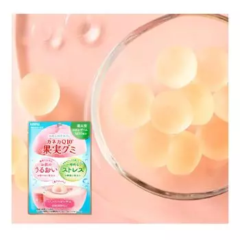 KANEKA Kaneka Q10 Fruit Gummy 40 г x 20 пакетиков Сочный персиковый вкус Содержит восстановленный коэнзим Q10 Содержит отечественный белый персиковый сок 2%