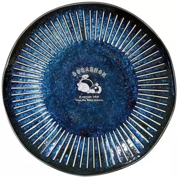 Kaneshotouki Doraemon 011143 Plate, Approx. 7.9 inches (20 cm), Microwave Safe, Dishwasher Safe, Indigo, Made in Japan
