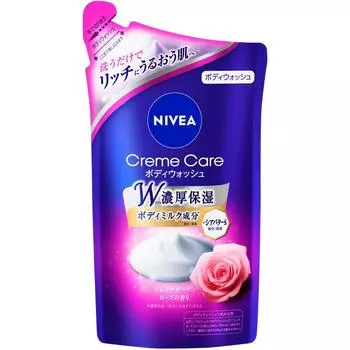 KAO NIVEA CREAM Care Гель для душа с ароматом французской садовой розы, сменный блок 360 мл, средний ценовой диапазон для личного пользования, мыло для тела, средний ценовой диапазон для личного пользования