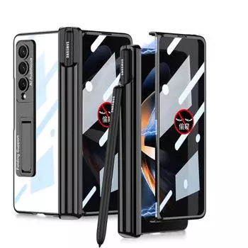 Капа для Samsung Galaxy Z Fold 4, чехол из закаленной пленки с защитой от проглядывания, магнитный шарнир, слот для ручки, чехол-кронштейн для Z Fold4 5g NO S Pen