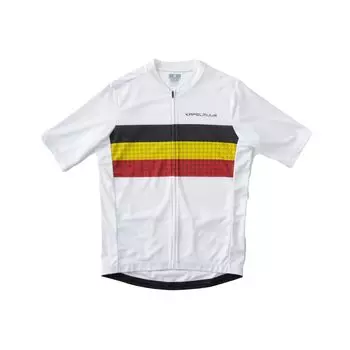 Kapelmuur Cycling Short Sleeve Printed with Belgian Size XS Jersey, Lines, White, белый
