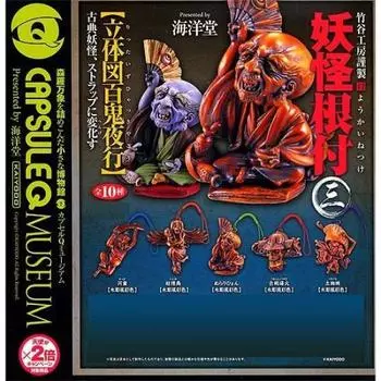 Капсула Капсула Q Museum Изготовлено Taketani Kobo Yokai Netsuke 3 фигурки Hyakki Набор из 5 цветов в стиле резьбы по дереву [3D Yagyo]
