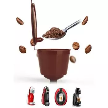 Капсулы многоразового использования Dolce Gusto Nescafe совместимы с пластиковыми капсулами Piccolo Genio Esperta шоколадный