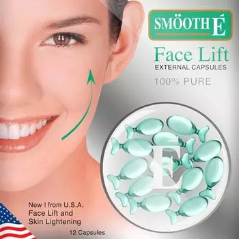 Капсулы Smooth E Face Lift Externel, 100% чистый натуральный экстракт, 12 капсул - Тайский уход за кожей 12 Capsules