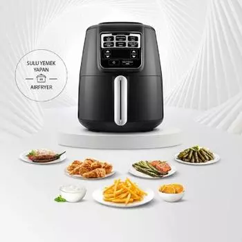 Karaca Air Pro Cook XL 2 в 1 Говорящая аэрофритюрница ,Черный хром