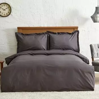 Karaca Home Back To Basic Single Duvet Cover Set Anthracite