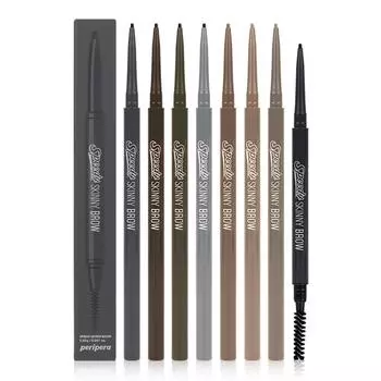 Карандаш для бровей Peripera Speedy Skinny Brow, 01 Серо-коричневый, 2 шт.