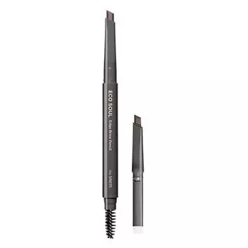 Карандаш для бровей Saem Eco Soul Edge + набор сменных стержней, 03 серо-коричневый, 1 набор