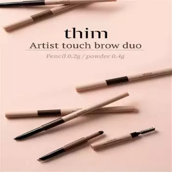 Карандаш для бровей Thim Artist Touch Brow Duo 0,2 г + пудра 0,4 г 3 цвета 1. Cocoa Brown
