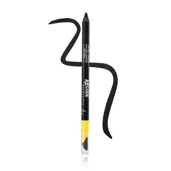 Карандаш-подводка для глаз Recode Turning Heads Crayon Gel Eyeliner Pencil cum Kajal Pencil поставляется с кистью на другой стороне, долговечный, водостойкий, черный, 1,2 г 1.2 g чёрный