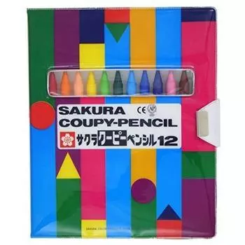 Карандаш Sakura Crepas Coupie 12 цветов (с мягким чехлом) FY12R1 00051043 [Оптовая закупка, набор из 3 шт.]