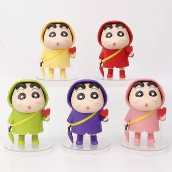 Карандаш Шин-тян, аниме-игрушки, модель плаща Шин-чан, Kawaii, экшн-фигурка, игрушки для детей, милая фигурка для мальчиков, куклы, подарки 5pcs-no box