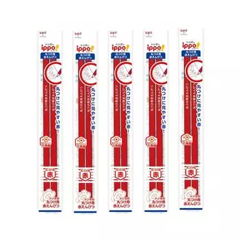 Карандаш Tombow Red для круглой маркировки, чтобы предотвратить появление пятен 10 шт. шт. x 5 (гексагональная прокатка) иппо! (2 упаковки) БСА-260-5П