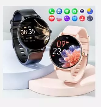 Karchilor 2025Женские умные часы Bluetooth Call 1.39 Сенсорный экран умные часы для мужчин Мониторинг здоровьяIp67Водонепроницаемый Фитнес чёрный