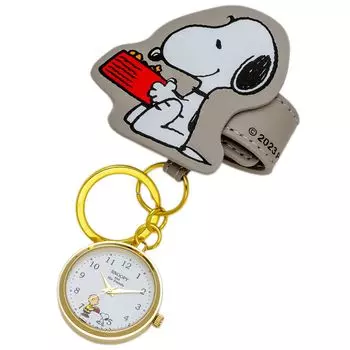 Карманные часы Snoopy Analog Brown Keychain Watch [Fieldwork] PNT039-2 Женские серый