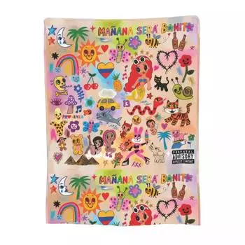 Karol G Manana Sera Bonito Merch одеяло, флисовое одеяло для кровати, уютное теплое плюшевое тонкое одеяло для улицы 75x100cm 30x40in