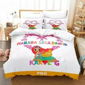 Karol G Mermaid Manana Sera Bonito SVG Постельное белье Односпальная кровать Двуспальная кровать King Bed Set Детская спальня Duvet Set Manana Sera Bonito 70x133cm 2pcs