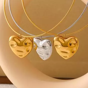 Karst Glossy Love Pendant Irregular Personality Niche Design Titanium Steel Clavicle Necklace