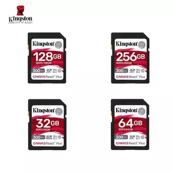 Карта памяти Kingston Canvas React Plus SD для профессиональных кинокамер 4K/8K 32GB
