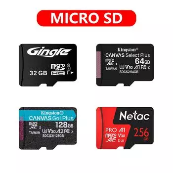 Карта памяти Micro SD, карта памяти SD TF, флэш-карта Class10, карта памяти 32 ГБ, 128 ГБ, 256 ГБ, 512 ГБ, microSD A1 A2 U3 V30 UHS-1 C10 SDHC SDXC + адаптер для чтения карт SD GingleTF/32GB