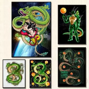 Картина на холсте Dragon Ball KaKarot Shenron, принты и принты, декоративные картины, подарки на день рождения 21cm30cm NoFrame