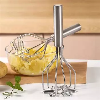 Картофельная толкушка из нержавеющей стали, мешалка, кухонные гаджеты, креативные инструменты для смешивания картофеля One Size