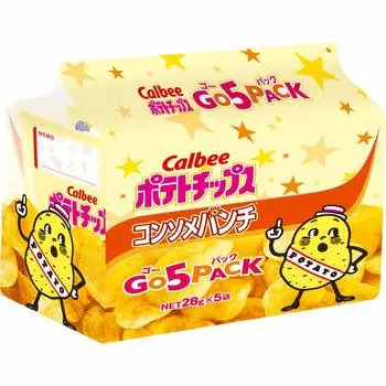 Картофельные чипсы Calbee Consomme Punch Go 5 упаковок 140 г x 8 пакетов