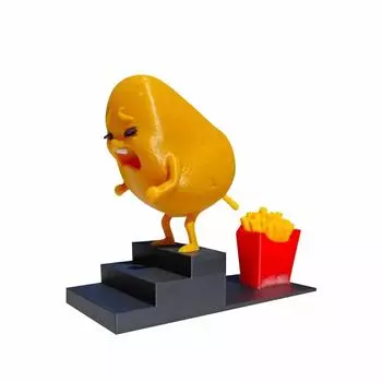 Картофель превращается в картофель фри 3D-печатные украшения One Size
