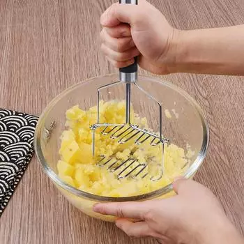 Картофелемялка Гибкая картофелемялка из нержавеющей стали Дизайн Лучшая картофелемялка Встроенная пружина One Size