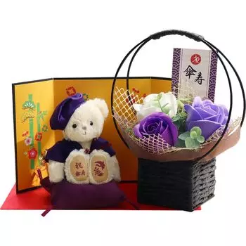 Kasaju Bear 4S 12 см Размер складной экран ароматическое мыло [Petile Lou] (Золотой Цветок) фиолетовый