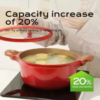 Кастрюля DONNOR A Rich Soup Pot с антипригарным покрытием, нетоксичная, безвредная, не содержащая кадмия и свинца, высокотемпературная кальцинированная керамическая глазурь 4-5L