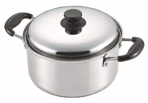 Кастрюля Pearl Metal с дном 20 см Gratia Двуручная 3-слойная HB-5105