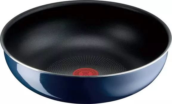 Кастрюля Tefal со съемной крышкой глубиной 28 см для газовой плиты без вредных веществ, таких как Neo Royal Blue Intense Wok синего цвета L43719 Ручка для жарки, см, вок, синий