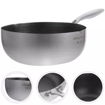 Кастрюля Wok из нержавеющей стали с антипригарным покрытием, походная кастрюля с антипригарным покрытием 304, бытовая лапша, переносная