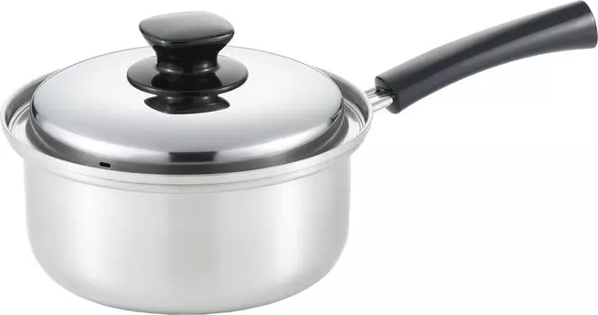 Кастрюля Yoshikawa One Hand Pot 18 см с крышкой, совместимая с огнем, встроенная, Tsubame Sanjo, сделано в Японии, SJ3394 2,5 л, IH/Open