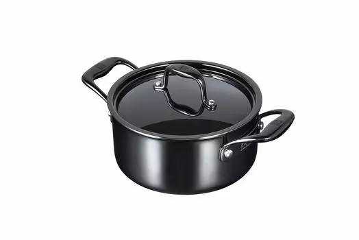 Кастрюля Zwilling Stew Pot 20 см, черная, двухручная, нержавеющая сталь с крышкой, совместимая с IH, 10 лет гарантии, японское покрытие «Nero 3.0L» [Авторизованный продукт] чёрный