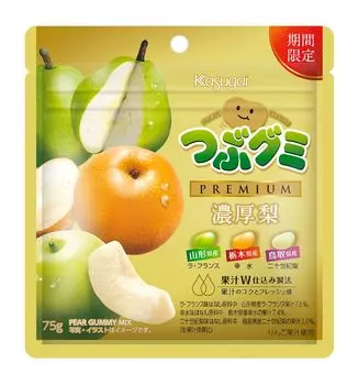 Kasugai Seika Tsubu Gummy PREMIUM Rich Pear 75 г x 10 пакетиков