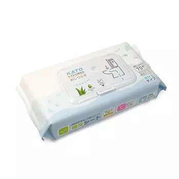 KATO Flushable Wet Nursing Care Delicate Aloe Adult Wet Включает крышку [70 шт.] Салфетки, Продукты, Зона, Увлажнение, Экстракт, Салфетки, Густые,