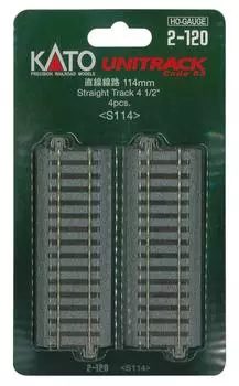 KATO HO Gauge Straight Track 114mm 4 Pieces Railway Model Supplies 2-120