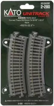 KATO HO колея изогнутый путь 4 части железнодорожные модели принадлежности R370-22.5° 2-280